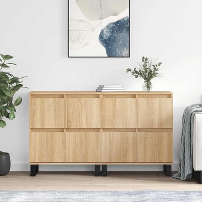 vidaXL - Dressoirs - 2 - st - bewerkt - hout - sonoma - eikenkleurig