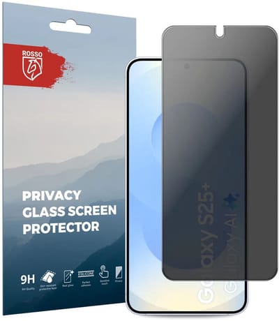 Rosso Privacy Screen Protector Geschikt voor de Samsung Galaxy S25 Plus - 9H Gehard Glas - Case Friendly Tempered Glass - Eenvoudige Installatie