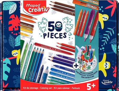 Maped KLEUREN KIT - doos met 50 potloden/stiften/krijt + 1 kleurhulpmiddel