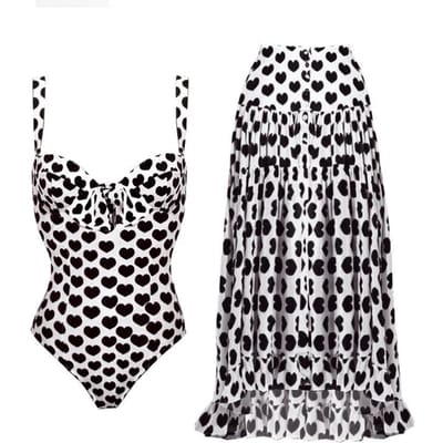 Bijgewerkte Ééndelig Badpak Vrouwelijk Sexy Midden Chiffon Rok Badpak Collectie XL