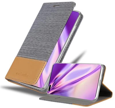 Cadorabo Hoesje geschikt voor Honor 30 PRO in LICHTGRIJS BRUIN - Beschermhoes met magnetische sluiting, standfunctie en kaartvakje Book Case Cover Etui