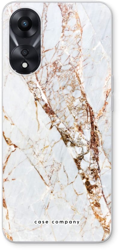 Case Company® - Hoesje geschikt voor Oppo A78 5G hoesje - Goud marmer - Soft Cover Telefoonhoesje - Bescherming aan alle Kanten en Schermrand