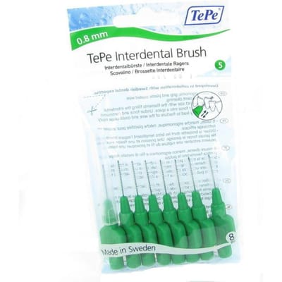 Tepe Interdental Brush Cyl. 0.80mm Groen Medium 8 Tandenborstel