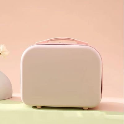 Cosmetische tas met harde schaal - Draagbaar en lichtgewicht - Grote capaciteit - Reiskoffer voor dames - Meisjes 14 inch - PC-materiaal