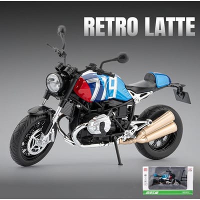 1:9 R Nine T Legering Cruise Sport Motorfiets Model Diecast Metaal Klassiek Straatrace Motorfiets Model Geluid Licht Kinder Speelgoed Cadeau