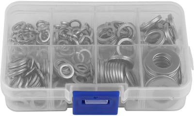 Dailygoods- Ring Assortiment Set 200 Stuks - RVS Platte Ring - Split Lock Washer - M5/M6/M8/M10 - Professionele Kwaliteit - Industrieel Gebruik - Sluitring