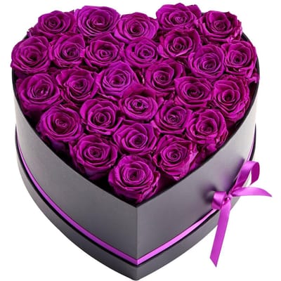 Forever Flowers, 27 Geconserveerde Rozen in Hartvormige Doos, Eeuwige Bloemen Onsterfelijke Bosje Verjaardagscadeau voor Vrouwen Haar Vrouw Moeders, Jubileum,