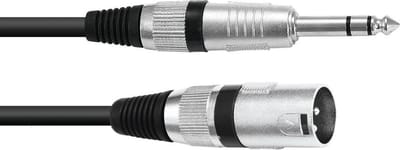 Omnitronic 30225196 XLR Adapterkabel [1x XLR-stekker 3-polig - 1x Jackplug male 6,3 mm (stereo)] 2.00 m Zwart