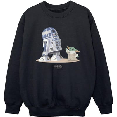 Star Wars Jongens The Mandalorian R2D2 en Grogu Sweatshirt (Zwart)