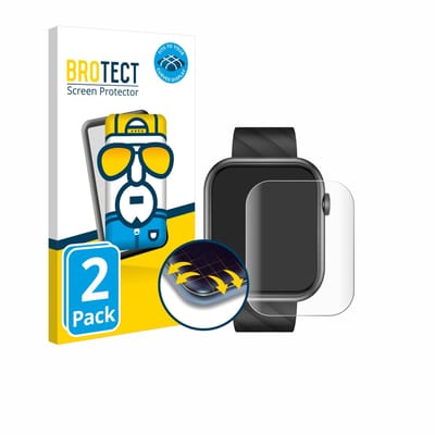 BROTECT - Screenprotector voor Braidol Smartwatch 1.96" - Folie Beschermfolie transparant volledig dekking - 2 Stuks