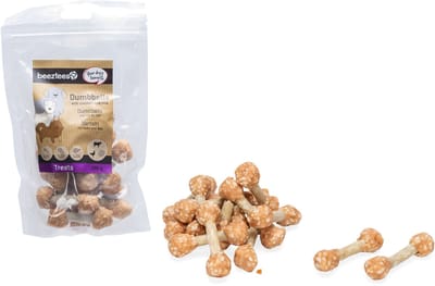 Beeztees Tasty Treats Dumbbells met Kip en Rijst - Hondensnacks - Hondenkoekjes - Hondensnoepjes - 200 gram