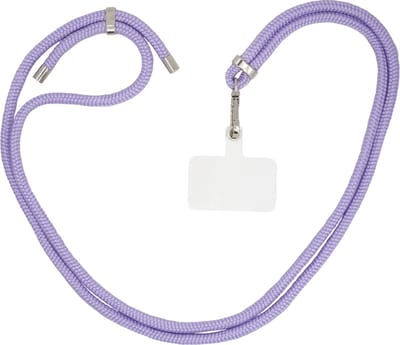 xoxo Wildhearts Telefoonkoord Universeel - Koord voor telefoon - Easy Cord - Telefoonbandjes - Ketting voor telefoon - Koord voor telefoon universeel - Koord voor telefoon Samsung - Telefoonkoord iPhone - Phone Cord - Lila & Zilver