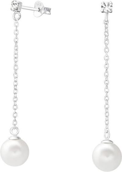 Montebello Oorbellen Carly - 925 Zilver E-Coating - Parel - 8x44mm