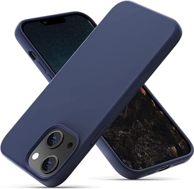 Solid hoesje Soft Touch Liquid Silicone Flexible TPU Cover - Geschikt voor: iPhone 14 Plus - Donkerblauw