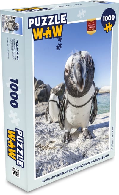 Puzzel Close-up van een Afrikaanse pinguïn op Boulders Beach - Legpuzzel - Puzzel 1000 stukjes volwassenen