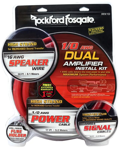 Rockford Fosgate 53.5mm2 ( 1/0 AWG) RFK1 Kabelset / Versterker aansluit set OFC