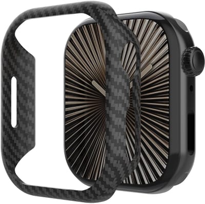 NEKIT Fiber - Hoesje Geschikt voor Apple Watch 11/10 42MM - Kevlar Bumper Cover Case - 1500D Aramidevezels - Ultra Dun - Zwart