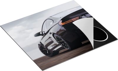 Chefcare Inductie Beschermer Zwarte Sportwagen Auto van Achter - 60x50 cm - Afdekplaat Inductie - Kookplaat Beschermer - Inductie Mat
