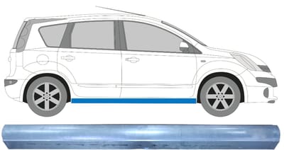Reparatie dorpel voor Nissan Note 2006-2013 / Links = Rechts (symmetrisch)