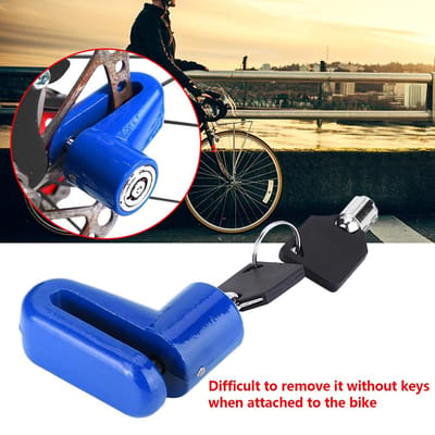 3 Kleuren Metalen Fietslot Schijfremmen Diefstalbeveiliging Fietsloten Met Plastic Frame & Sleutels