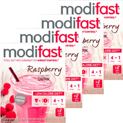 Modifast Intensive | Milkshake Framboos | 4 Stuks | 4 x 440g