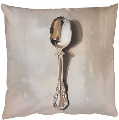 Sierkussens - Kussentjes Woonkamer - 50x50 cm - Lepel - Verf - Zilver