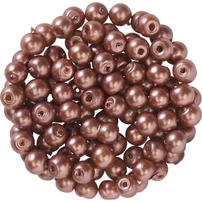Glasparels, Ø 4 mm, 100 stuks - Lichtbruin