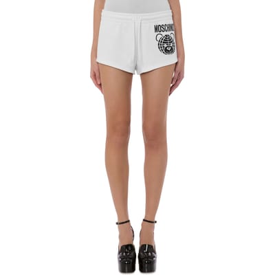 Moschino  Teddy Bear Organic Fleece Shorts White Size: 38 | Shorts Outlet | Dames | Wit