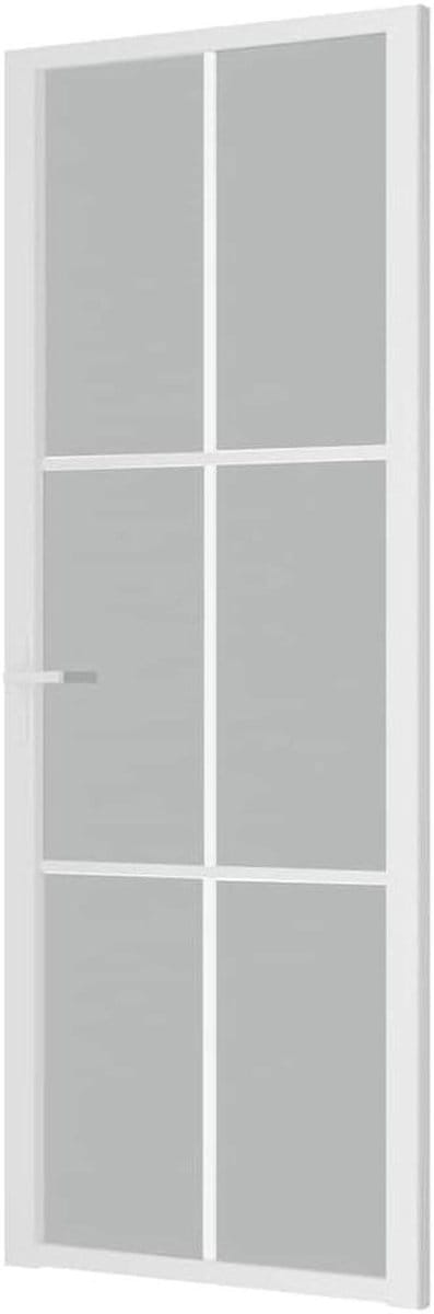 Binnendeur - Kamerdeur Matglas - Ruimtes Verdelen - Matglas Privacy - 76x2015 cm - Wit