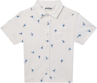 Someone - Jongens hemd - Maat 116 - Jongens - wit -