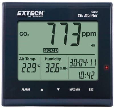 Koolstofdioxide (CO2) Meter voor Binnenluchtkwaliteit en Temperatuur
