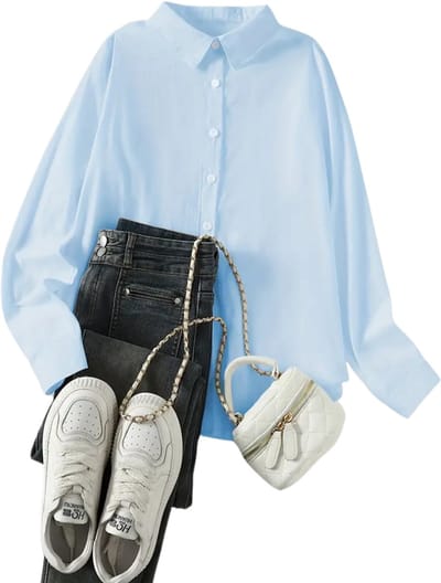 Livano Linnen Blouse Dames - T-Shirt - Polo - Overhemd - Shirt - Zomer - Ibiza Stijl - Hemelsblauw - Maat S