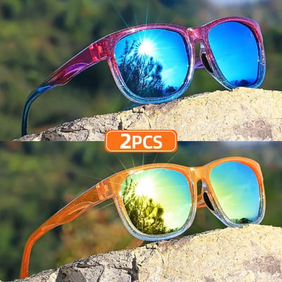 1 Paar Klassieke Vierkante Modebril Unisex Lichtgewicht Parelmoer Frame Buiten Sport Stijl Bril