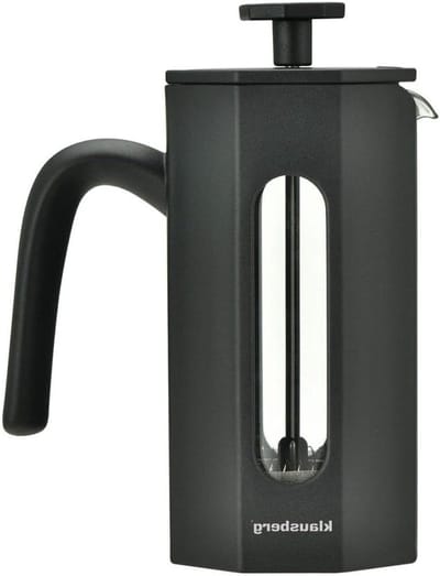 Theemaker Koffiezetapparaat - French Press - Warme Dranken Zetten - Moderne Achthoekige Vorm - 350 ml - Mat Zwart