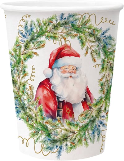PAW - Papieren bekers - Cute Santa Claus