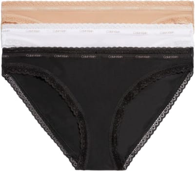Calvin Klein dames bikini (3-pack) - heupslip - wit - zwart - beige