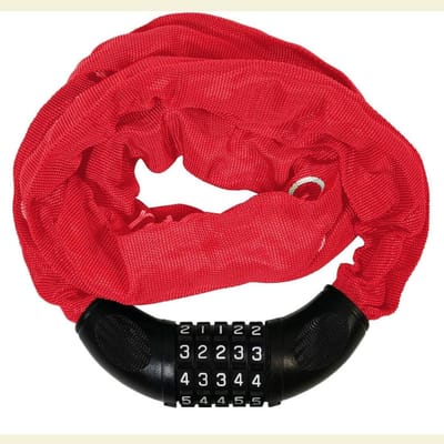Fiets kettingslot - Cijferslot wielslot - Diefstalbeveiliging - Gehard mangaanstaal - 120 cm - Rood