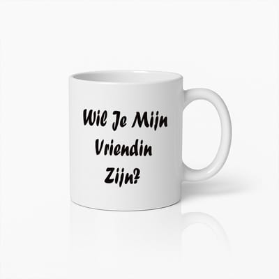 Wil Je Mijn Vriendin Zijn?" Romantische Vraag Mok – Leuk Cadeau voor Je Partner