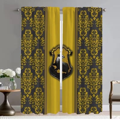 Hogwartes Gordijnen Kinderkamer Shades Verduisterende Gordijnen 2 Stuks Woonkamer Gordijn Halloween Decoratie Afscheiding Keukenpaneel W60xH90cmx2pcs-CL