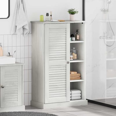 vidaXL - Badkamerkast - met - plank - VIGO - Wit - en - Antiek - Wit - 68 - x - 34 - x - 110 - cm