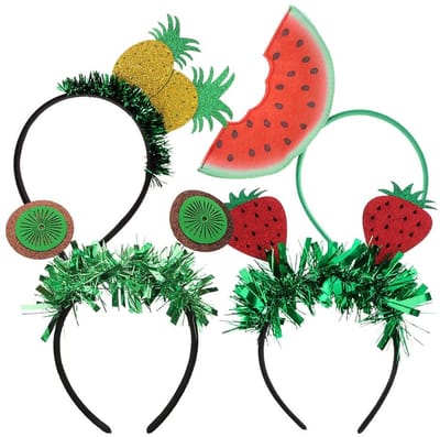 Dailygoods- Fruithoofdbanden 4 Stuks - Haarbanden Dames - Haaraccessoires - Hoofdbanden Meisje - Kostuumaccessoires - Uniek Fruitontwerp - Haarband