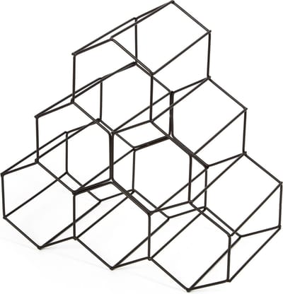Compactor hexagon wijnrek - Zwart - Decoratief
