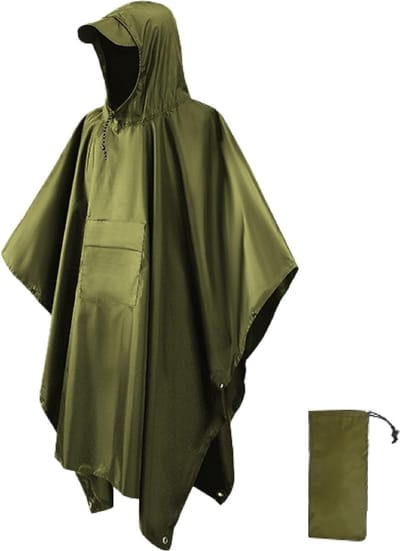 Unisex Regen Poncho voor Volwassenen - Ideaal voor Festivals, Wandelen en Kamperen (1-Pack)
