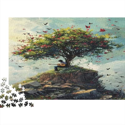 Muziekpuzzel Hout - Legpuzzel Volwassenen - Ontspanning Thuis - Inclusief Poster - 75 x 50 cm - Stijl-4