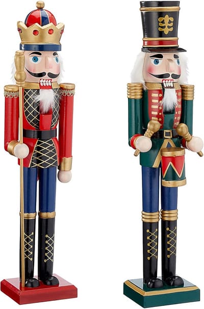 Houten Notenkraker Set Koning en Tamboerijn Kerstdecoratie 38 cm