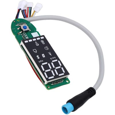 Remplacement de la carte de circuit imprimé du tableau de bord de trottinette électrique pour la conduite en extérieur Plastique Robuste Version Double Frein à Main Connecteur Bleu white