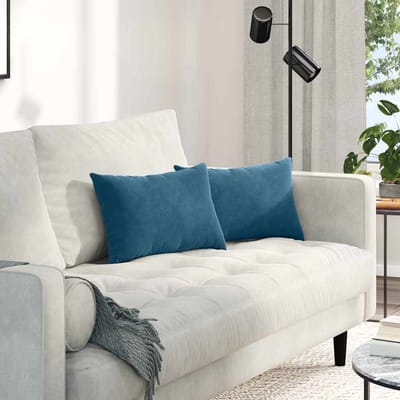 vidaXL - Zitkussens - 2 - pcs - Blauw - 50 - x - 30 - cm - Corduroy - stof