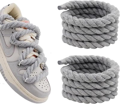 Dikke Witte Veters van 150 cm, 8 mm Rond, Geschikt voor Sneakers, Sportschoenen en Hardloopschoenen, Gemaakt van Katoen