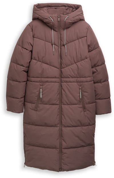 Tom Tailor Denim - Pufferjas met capuchon - Maat XL - soft chocolate brown
