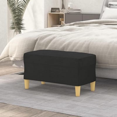 Opbergbank - Kistbank zitting - Entree opruimen - Stoffen bekleding - 70 cm breed - Zwart